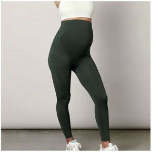 BLANQI Everyday Maternity Belly Support Green Leggings Size Medium